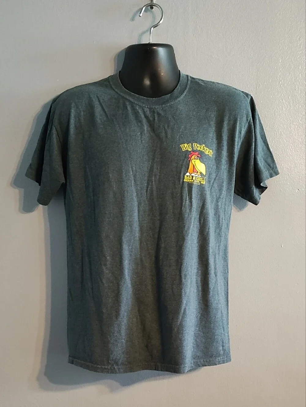 Big Peckers Bar & Grill Charcoal Gray Logo Tee - Men's Ocean City MD, Shirt